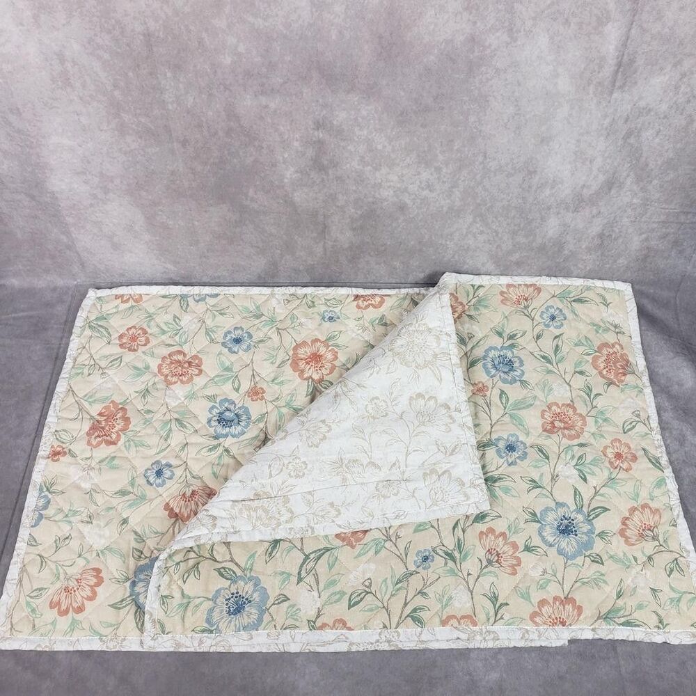 Charter Club Floral Quilt Sham Standard Multicolor Reversible Cotton Bedding